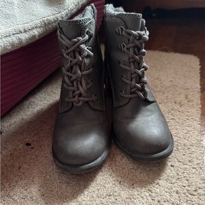 Blowfish Gray Zipper Ankle Boots